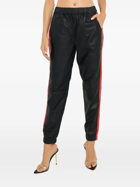 One Teaspoon elasticated stripe leather trousers