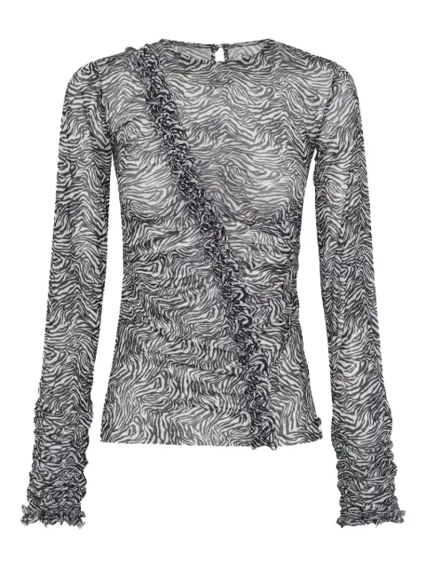 One Teaspoon blusa con motivo de cebra