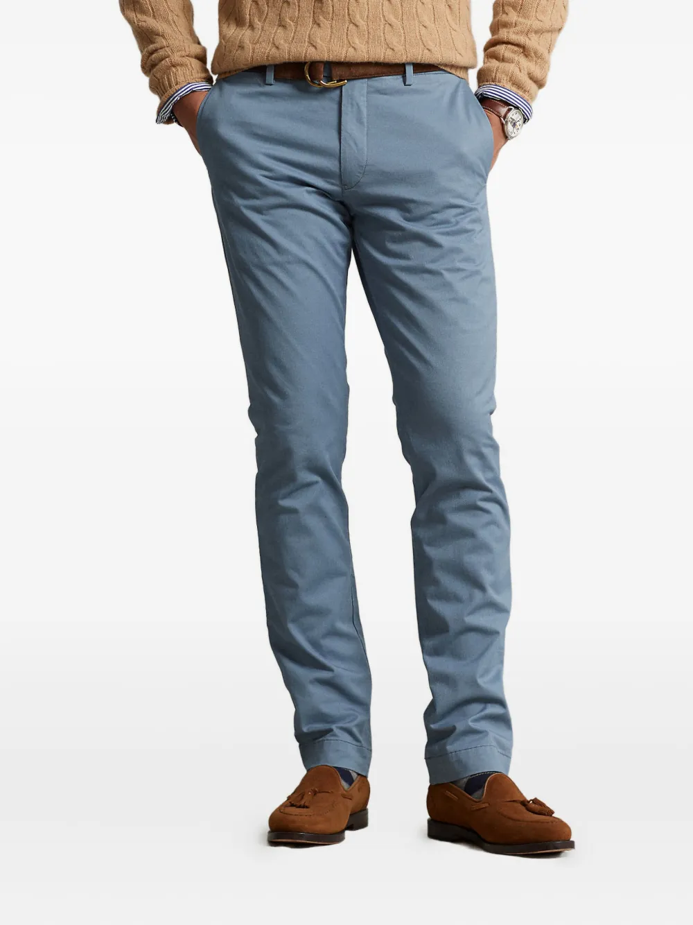 Polo Ralph Lauren Stretch Slim Fit Cotton Pants In Blue