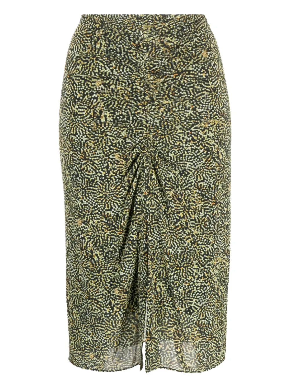 ISABEL MARANT ruched-front patterned midi skirt | Green | Image 1