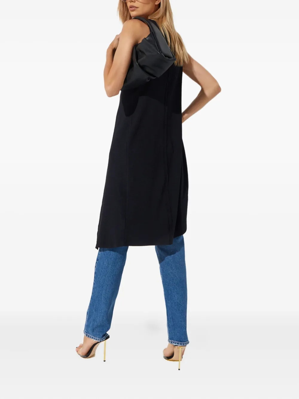 Free People Mouwloze mini-jurk met knopen Zwart