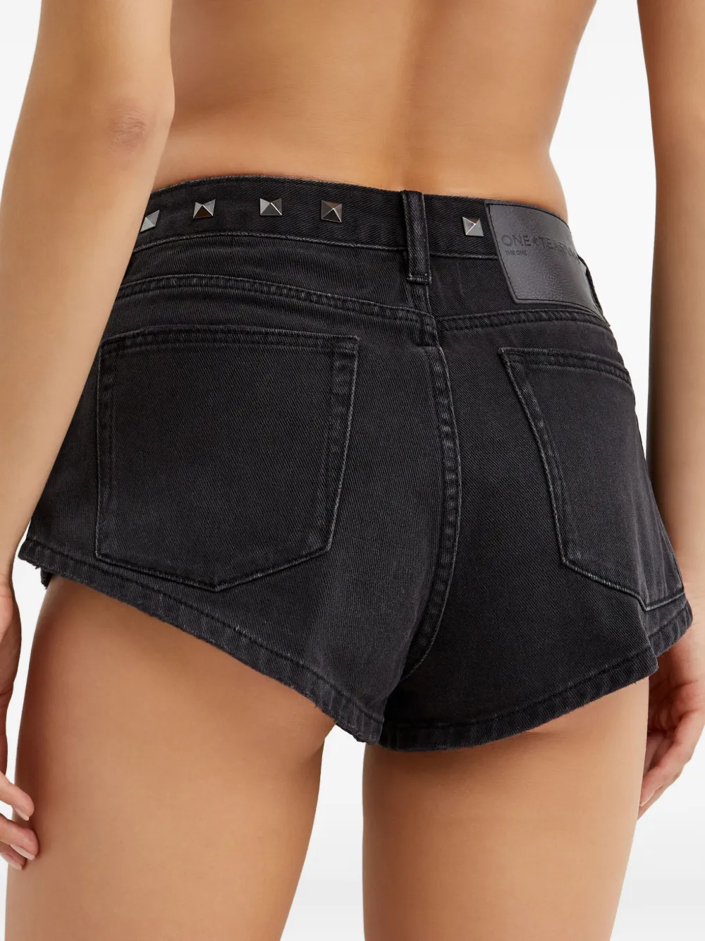 One Teaspoon Shorts met vijf zakken en studs Zwart