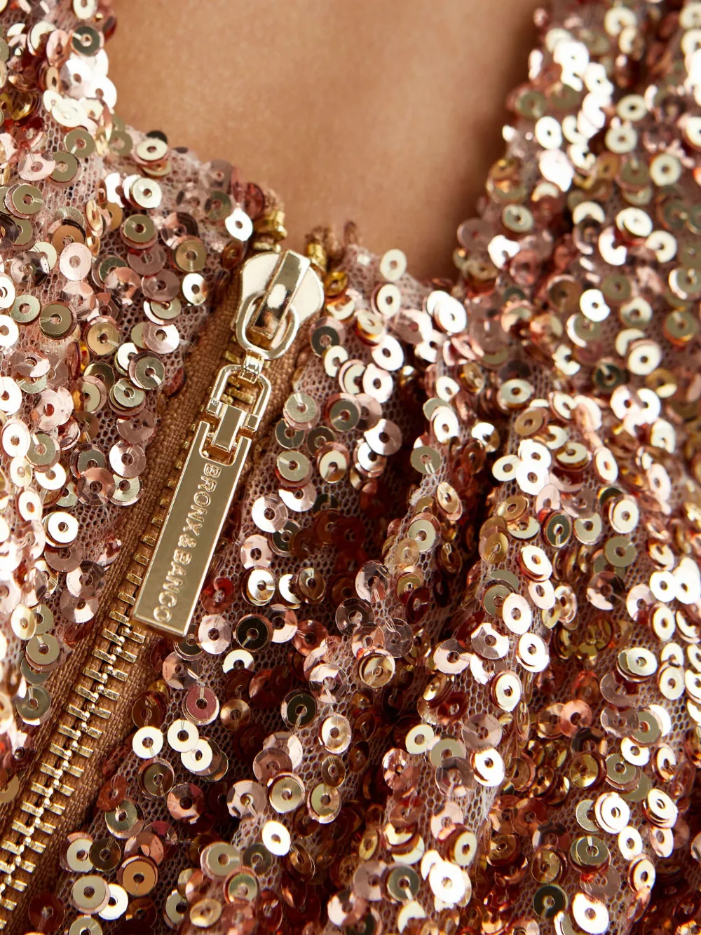 Bronx And Banco Sol Sequin Cut-out Dress In Gold