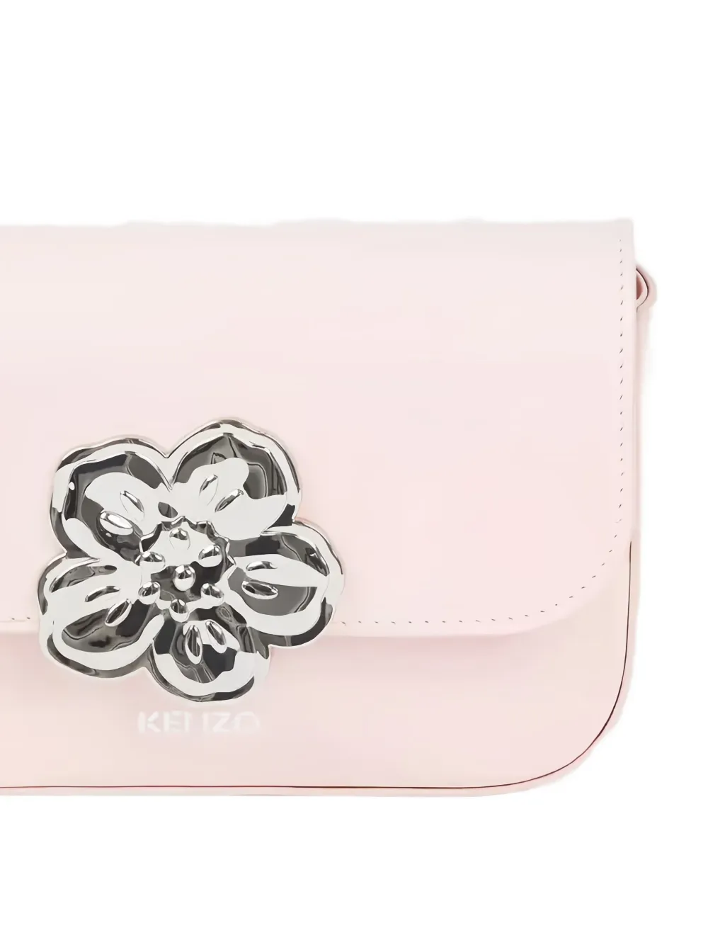 Kenzo Flower-appliqué Leather Crossbody Bag In Pink