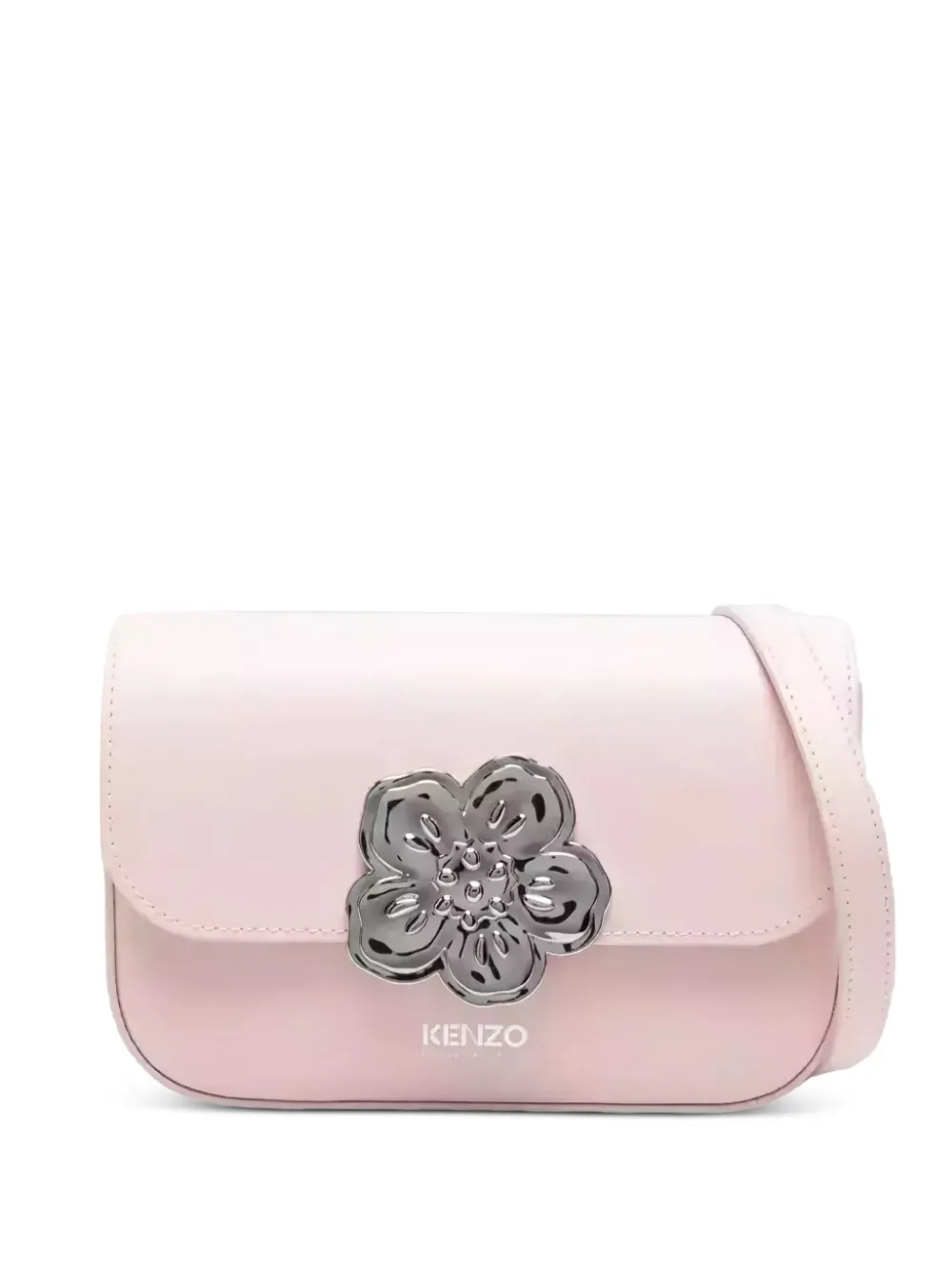 Kenzo flower-appliqué leather crossbody bag - Rosa