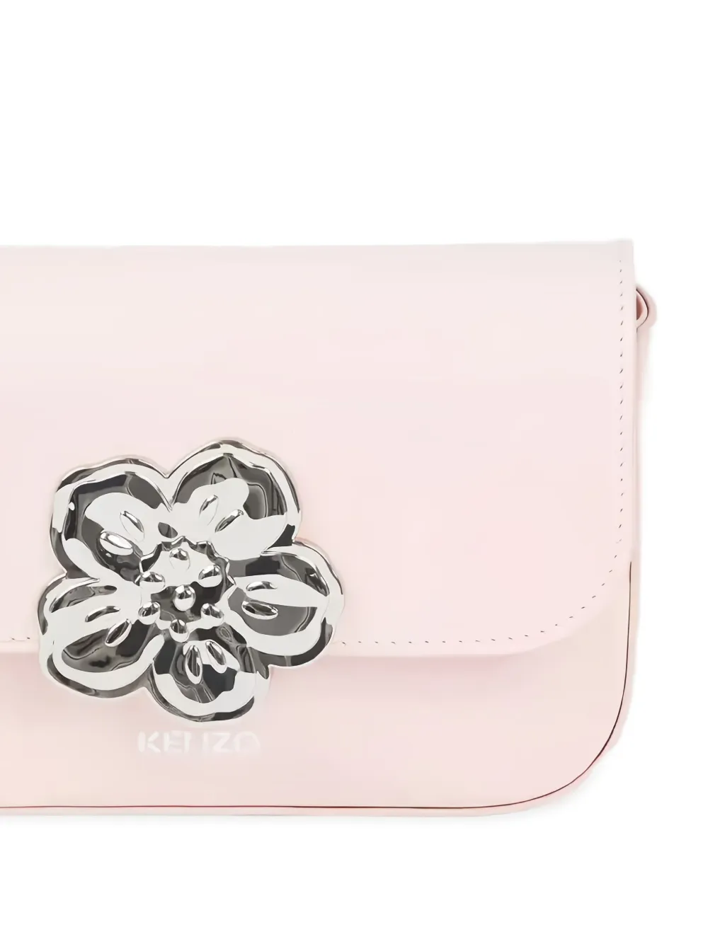 Kenzo Leren crossbodytas met bloemapplicatie Roze