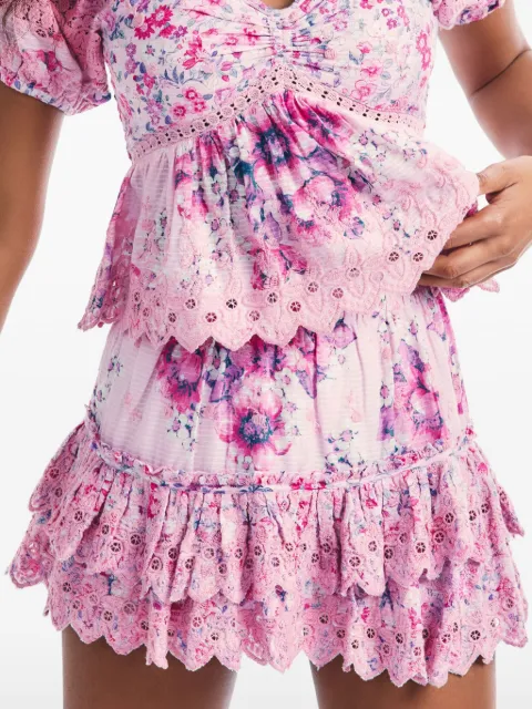 LoveShackFancy Cairo floral ruffled mini skirt