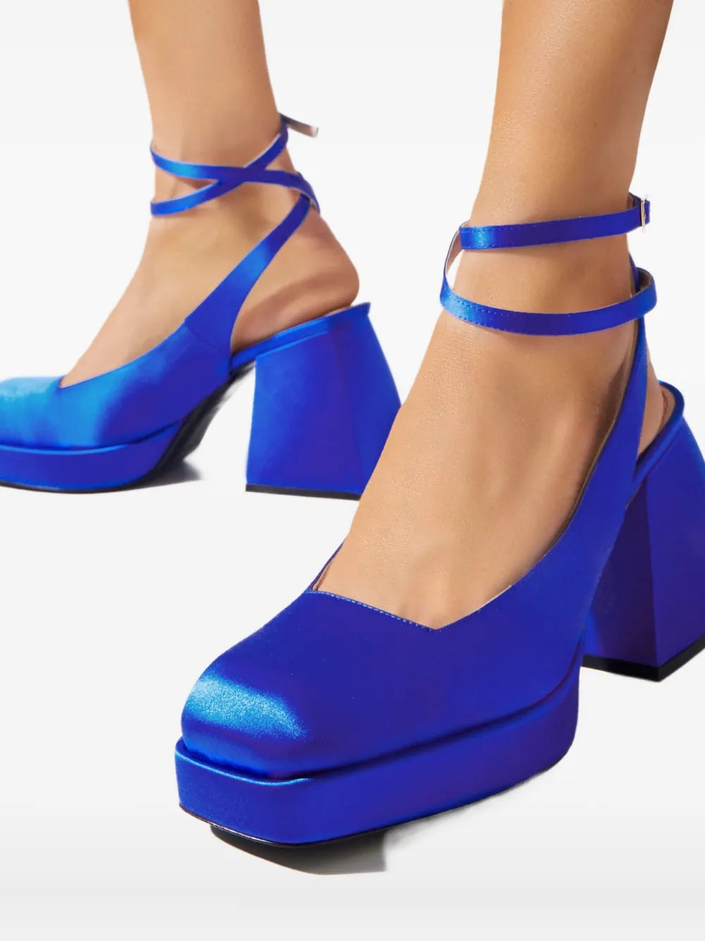 Nodaleto 85 mm Bulla Jones slingback pumps met plateauzool Blauw