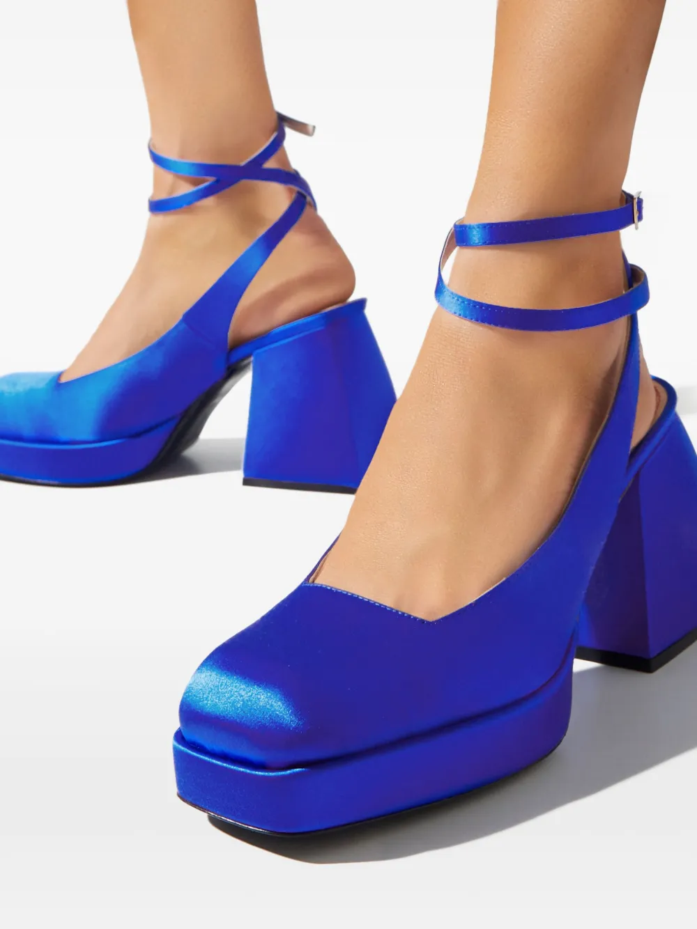 Nodaleto 85 mm Bulla Jones slingback pumps met plateauzool Blauw