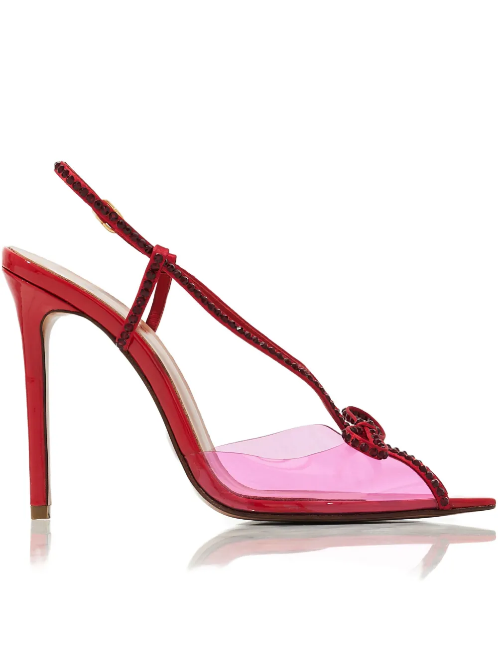Andrea Wazen 105mm Kay Crystal Bow Sandals In White