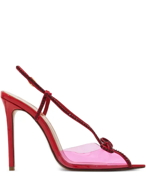 Andrea Wazen  105mm Kay crystal bow sandals