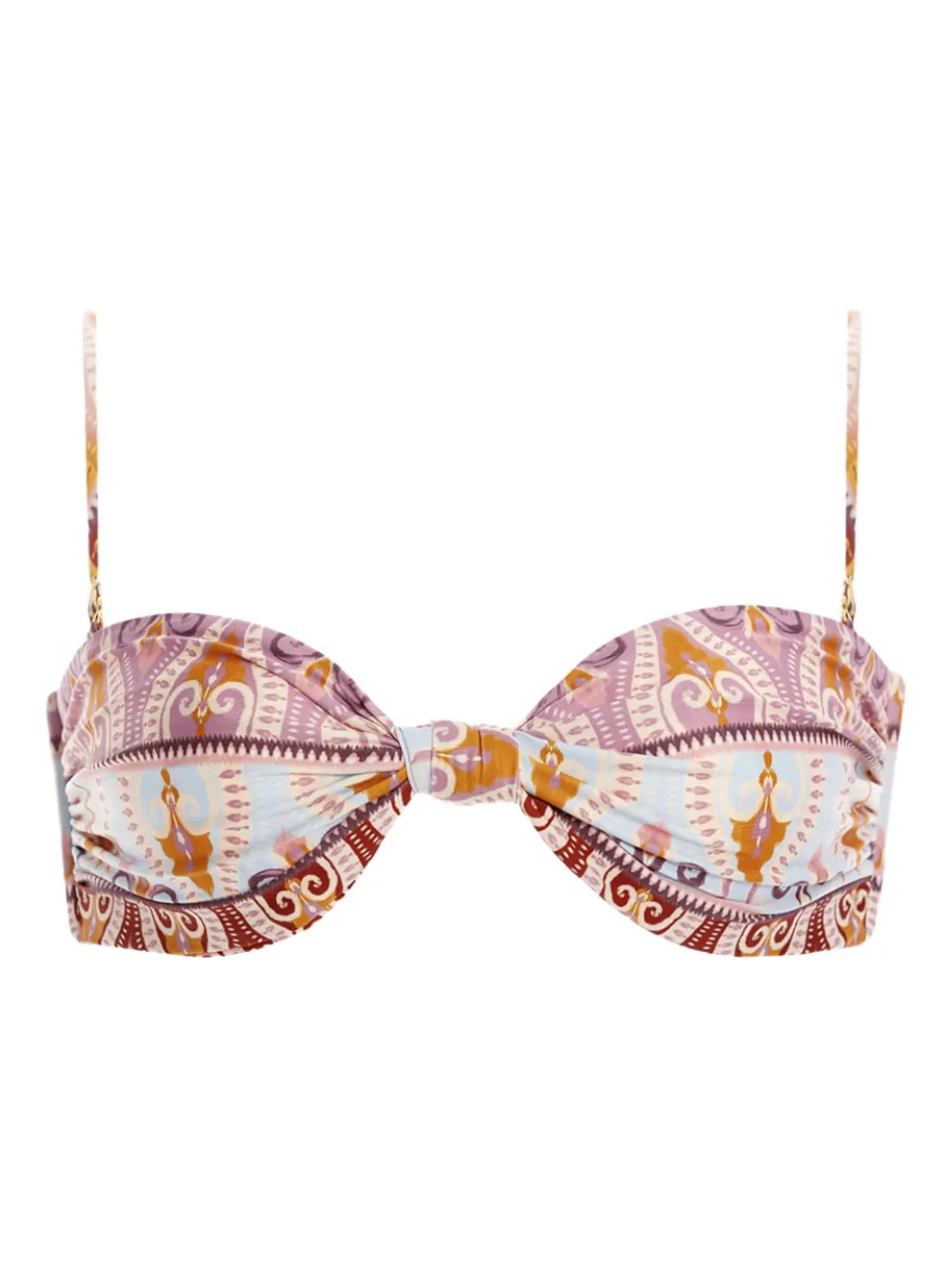 Agua Bendita Leva Lucille Patterned Bikini Top In Pink