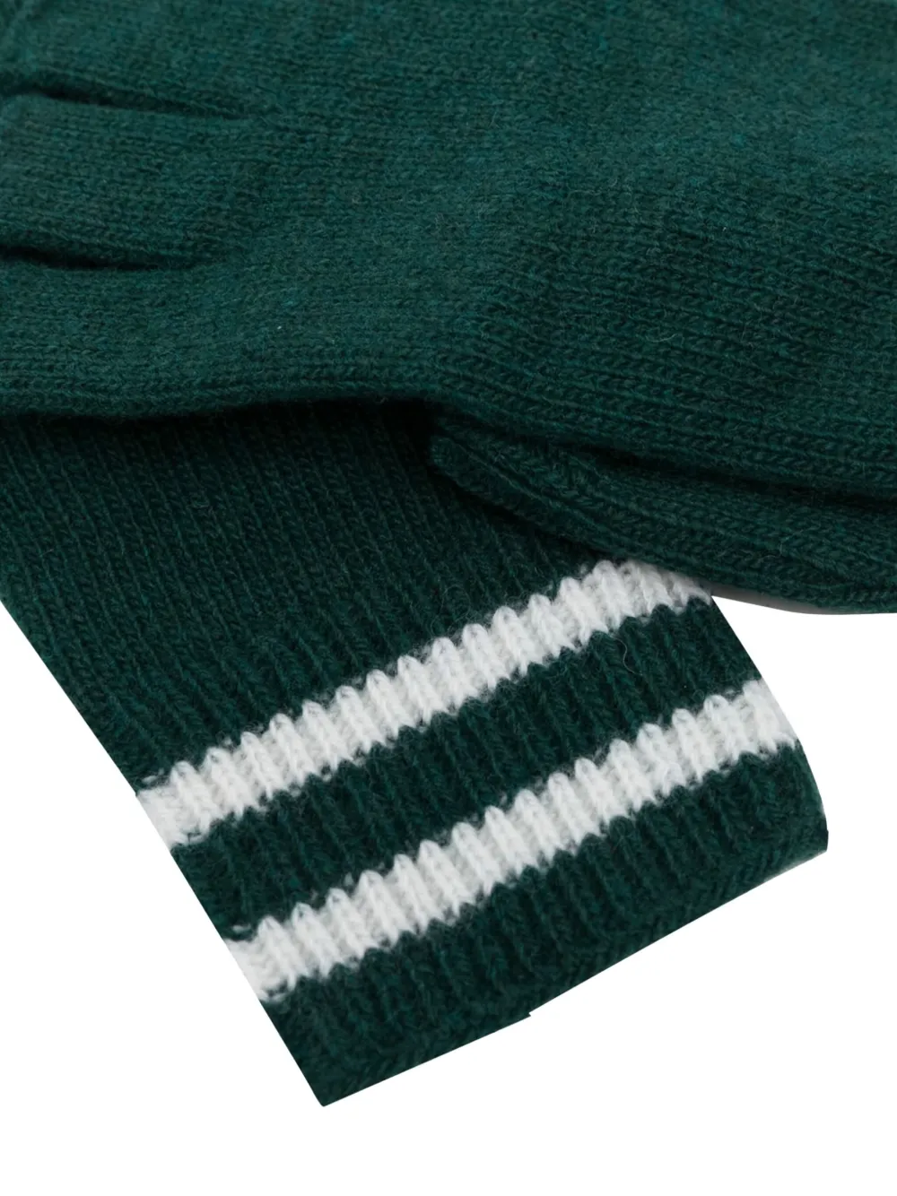 Moncler Enfant Wollen wanten met gestreepte afwerking Groen