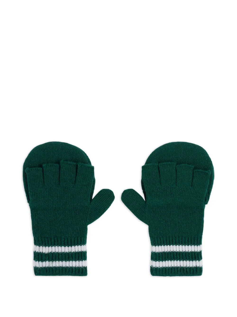 Moncler Enfant logo striped-trim wool mittens | Image 2