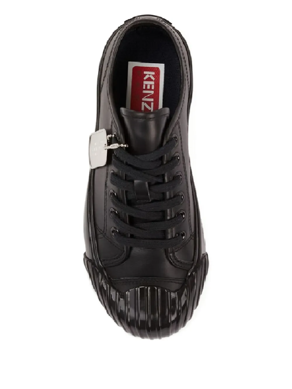 Kenzo logo-detail leather sneakers Zwart
