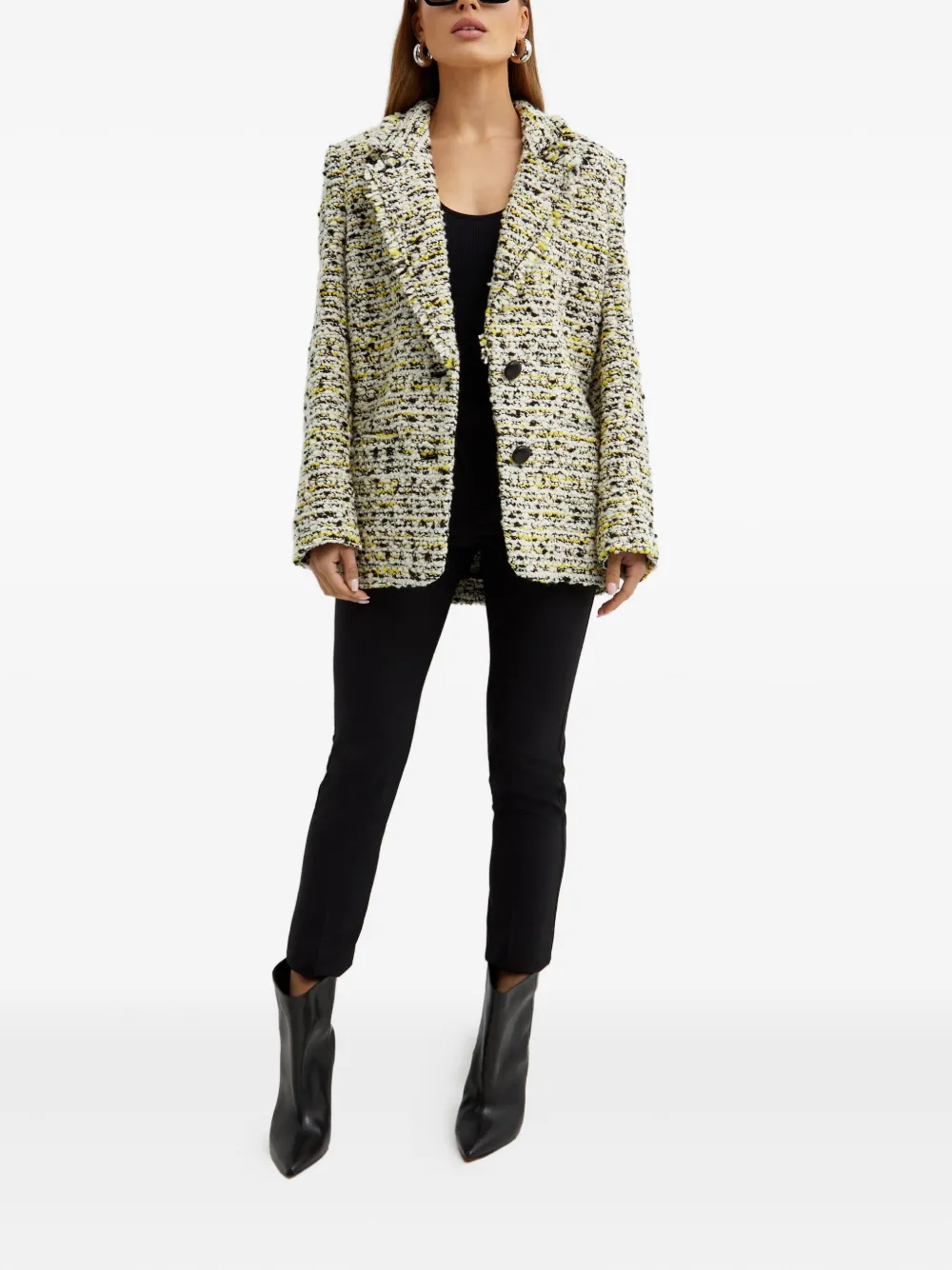 Isabel Marant Etienne Tweed Blazer In Yellow
