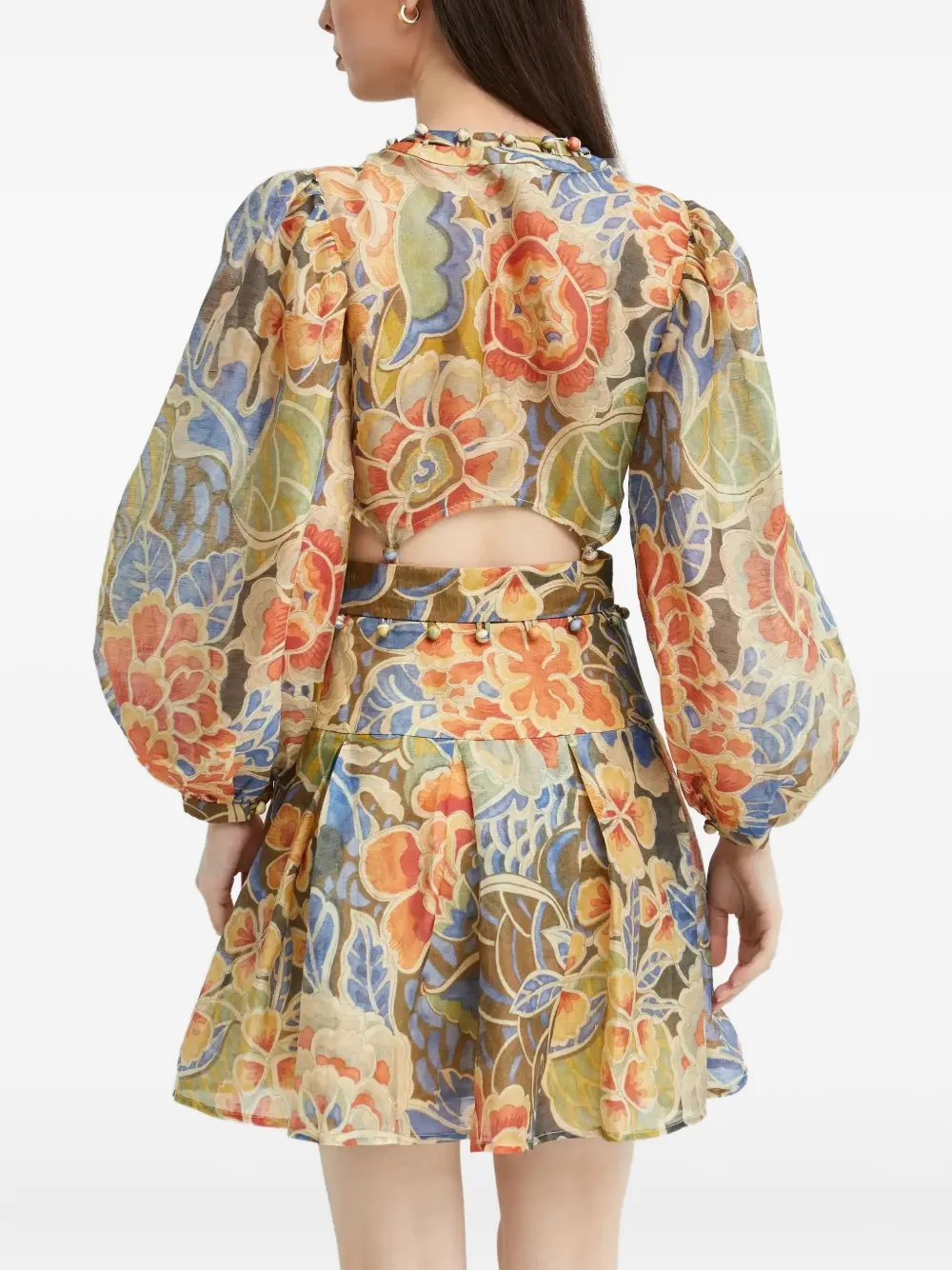 IXIAH Casablanca mini-jurk met bloemenprint Beige