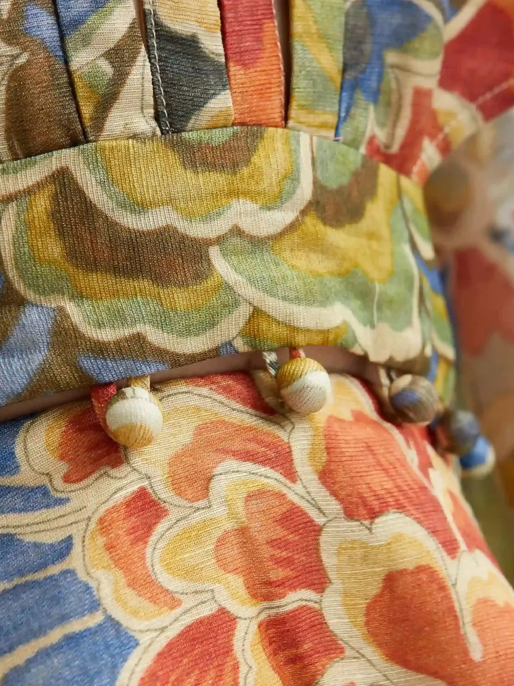 IXIAH Casablanca mini-jurk met bloemenprint Beige