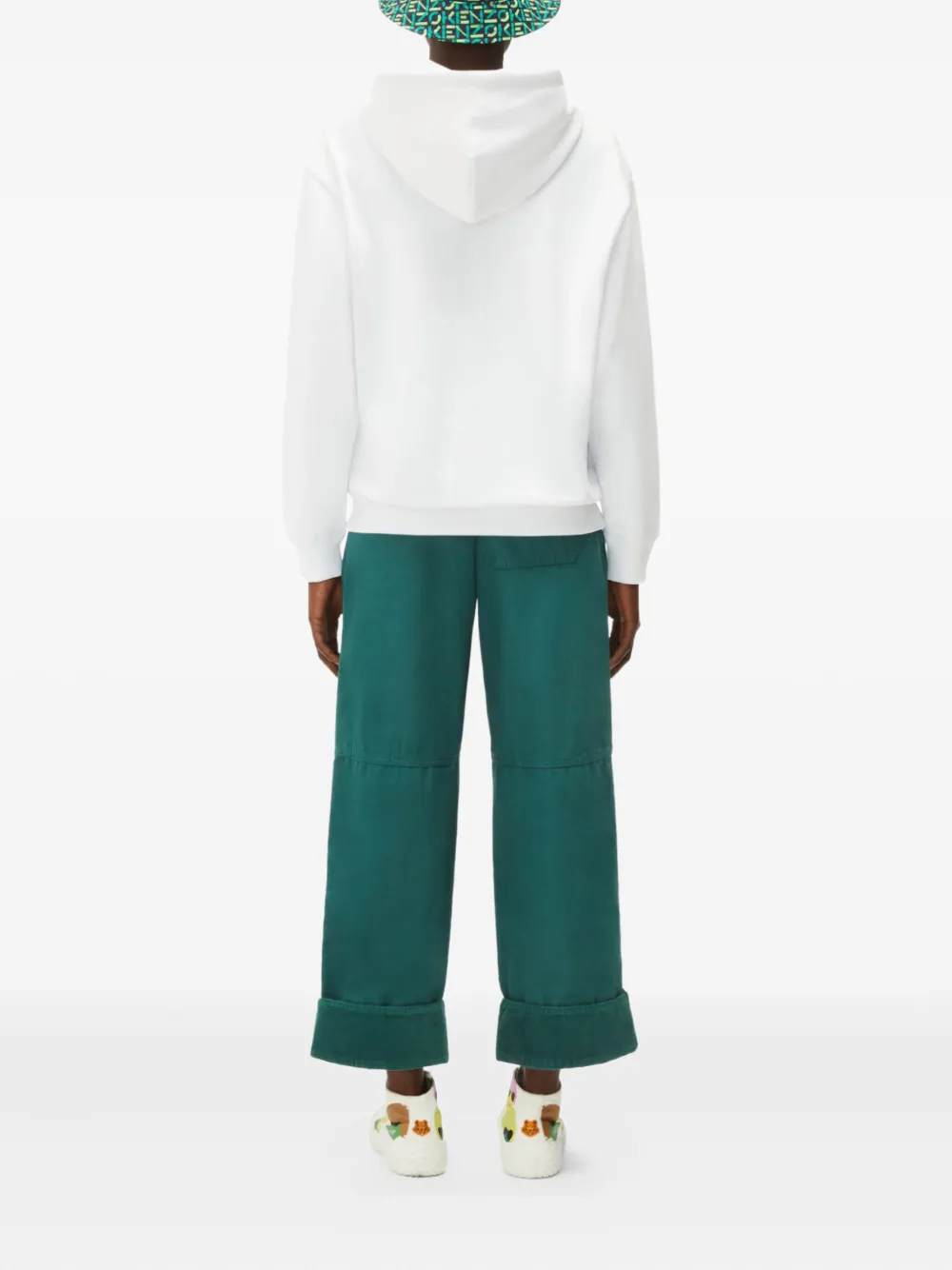 Kenzo Graphic-print Cotton Hoodie In White