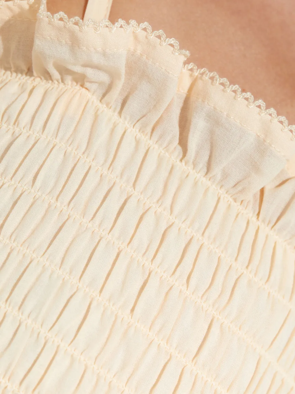 Agua Bendita Amari gestrikte top met ruches Wit