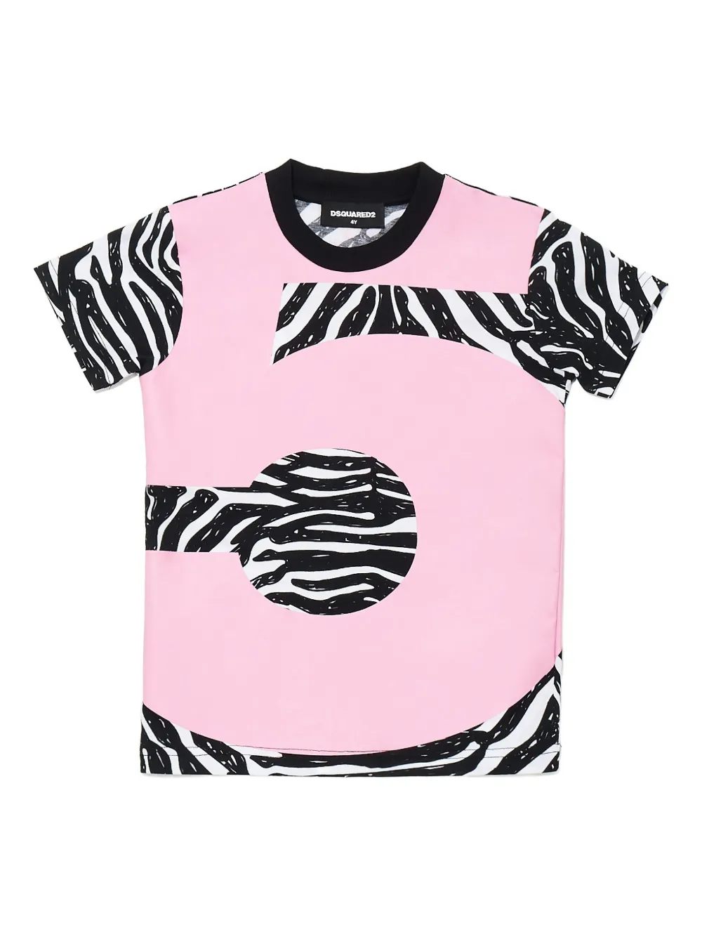 Dsquared2 Zebra-print Number T-shirt In Pink