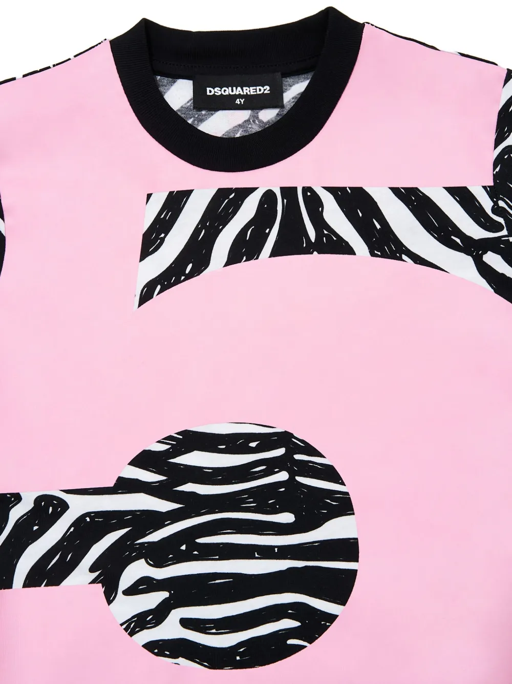 Dsquared2 Zebra-print Number T-shirt In Pink
