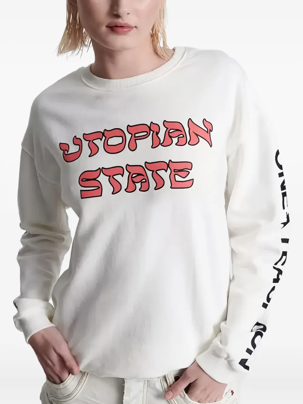  One Teaspoon Sudadera Estampada Con Cuello Redondo - Neutro 