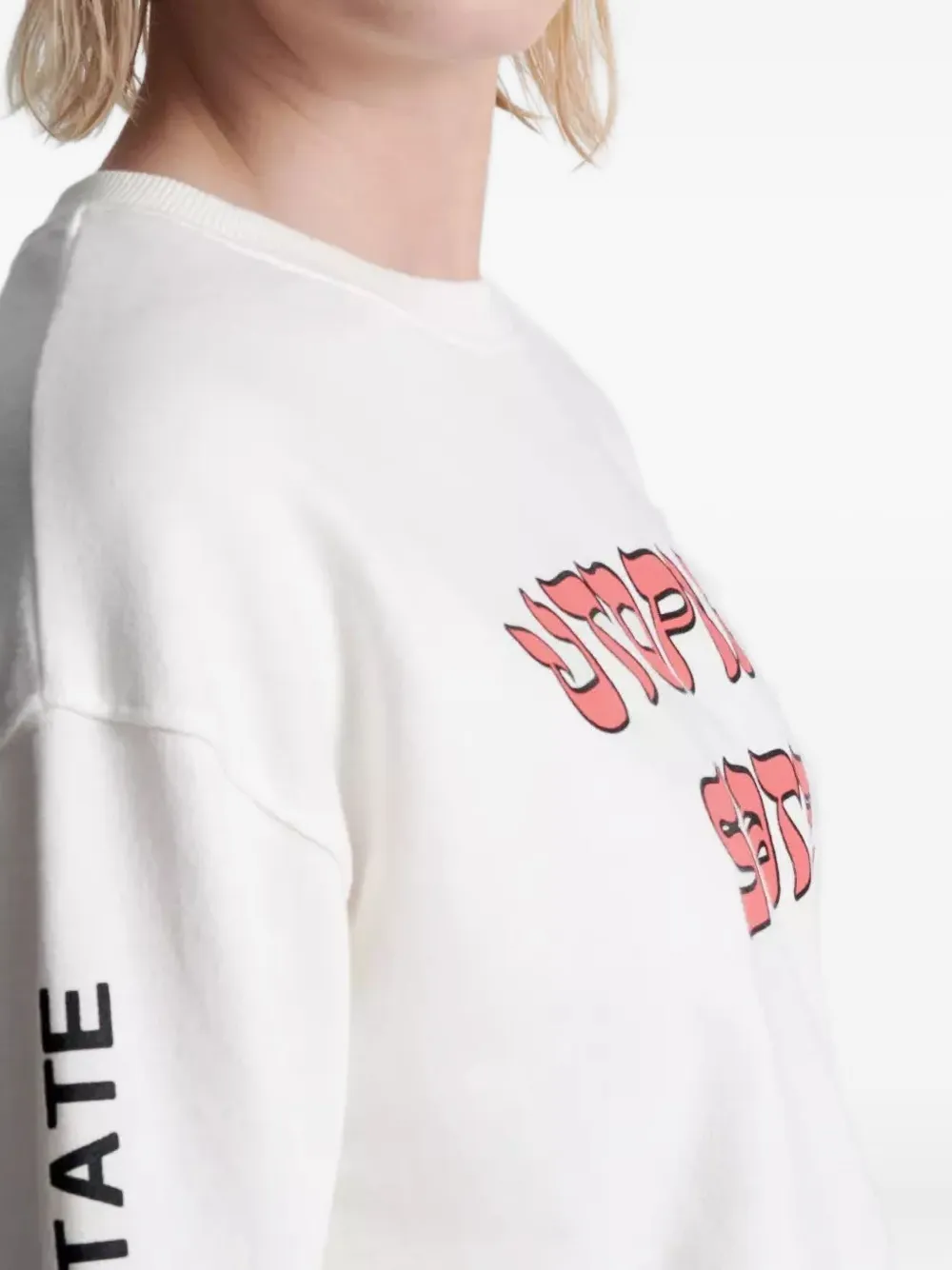 One Teaspoon Sweater met ronde hals en print Beige