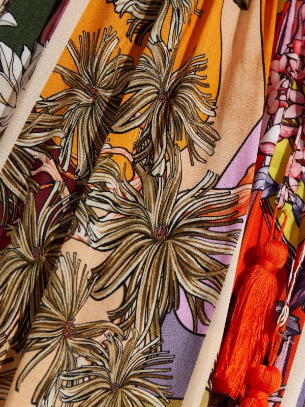 Agua Bendita Fairy Suki Tie-Back Floral Maxi Dress - Orange
