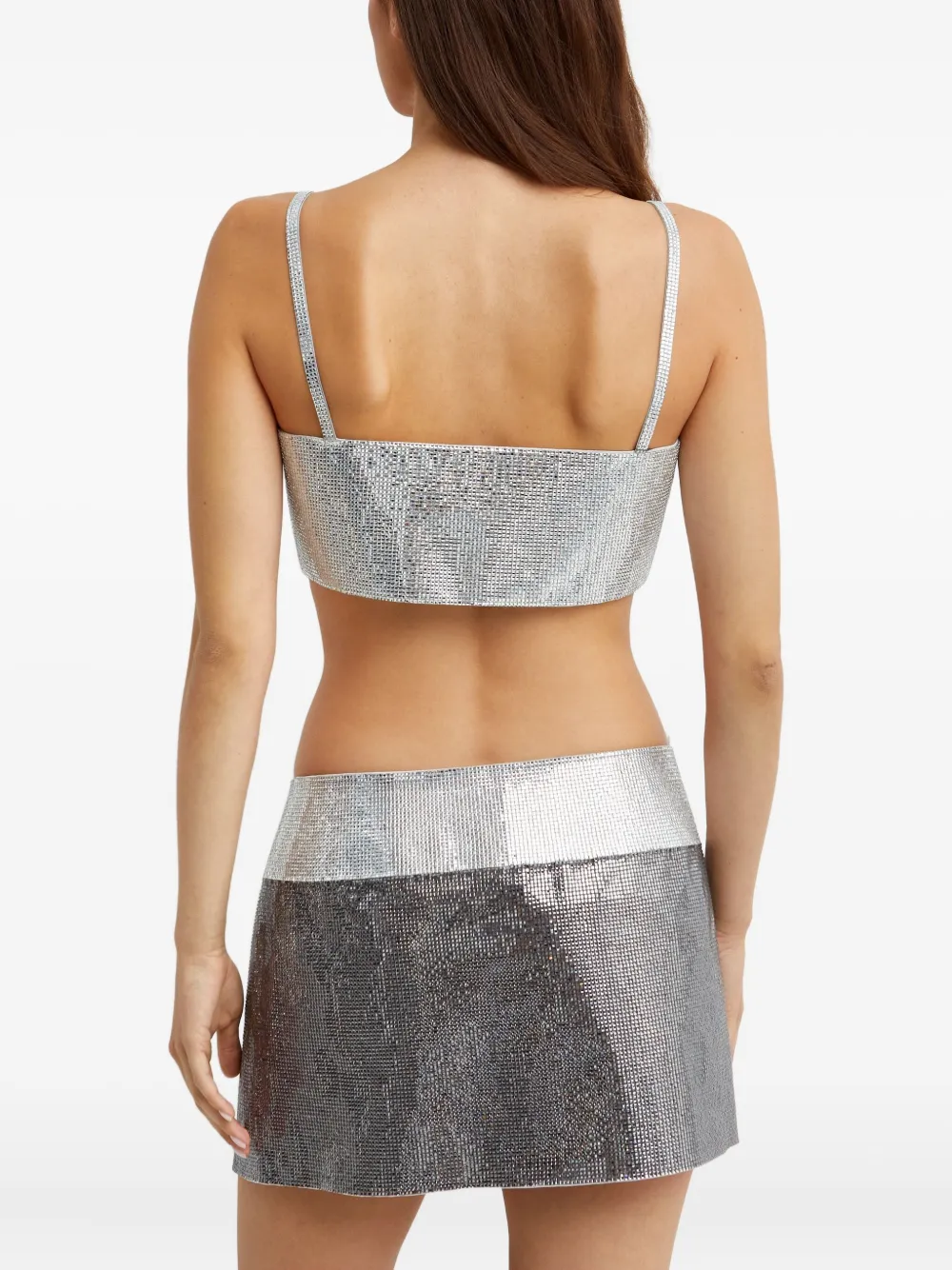 Nué Crystal Metallic Top In Silver