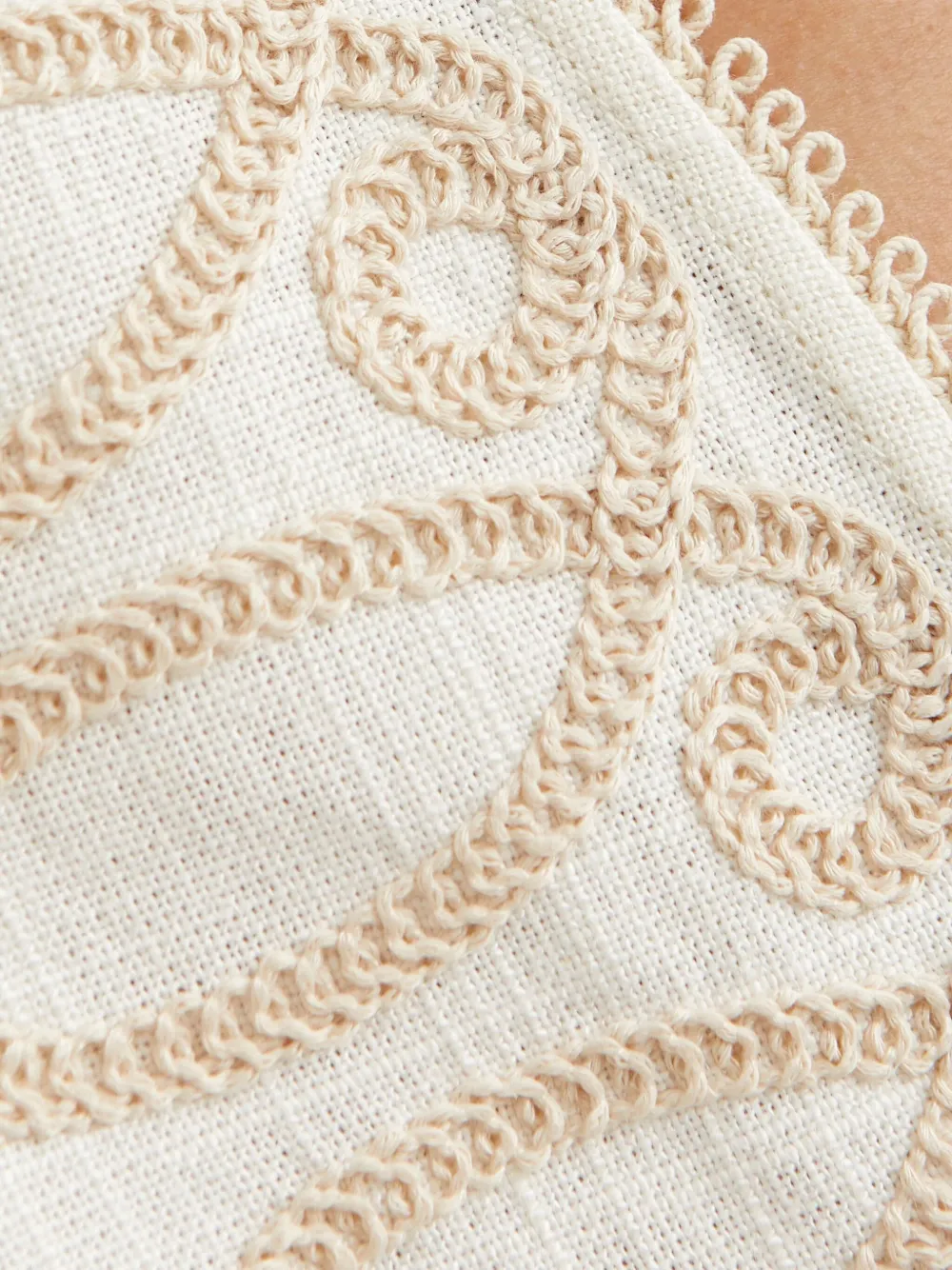 Ixiah Alkali Embroidered Puff-sleeve Top In Neutral
