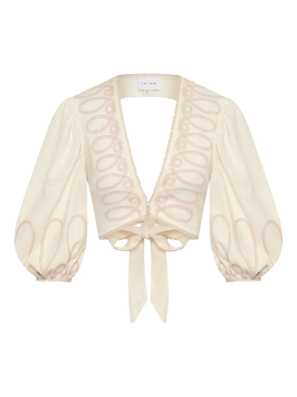 IXIAH Alkali embroidered puff-sleeve top | White | Image 1
