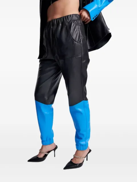 One Teaspoon elasticated-cuffs leather trousers