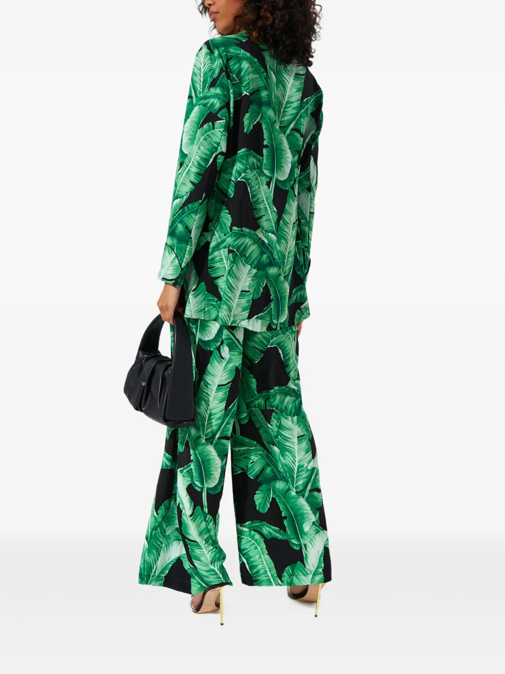  Mystique Jungle Lapel-collar Blazer - Green 