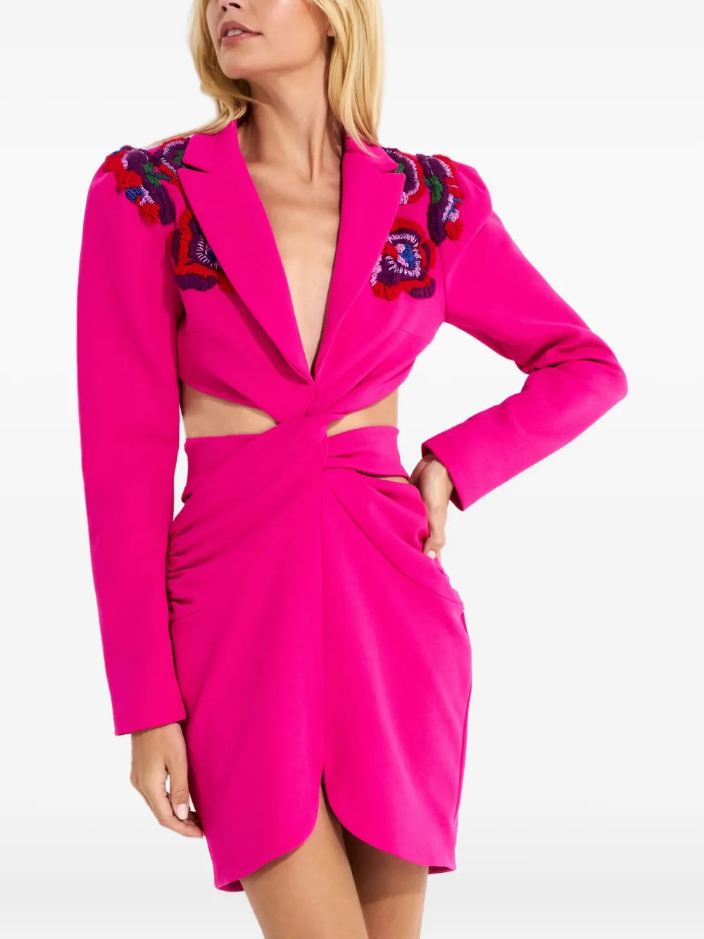 PatBO Posh creêpe mini-jurk met uitgesneden details Roze