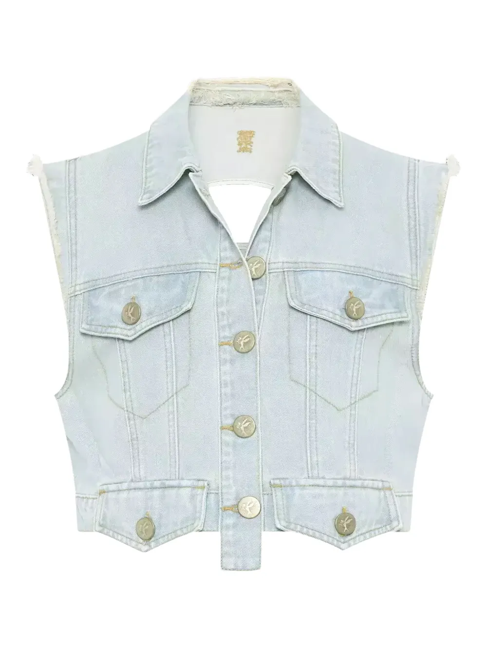 One Teaspoon buttoned logo denim waistcoat | Blue | Image 1