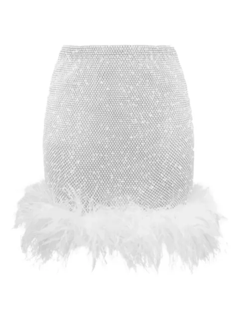 Santa Brands feather-trim miniskirt