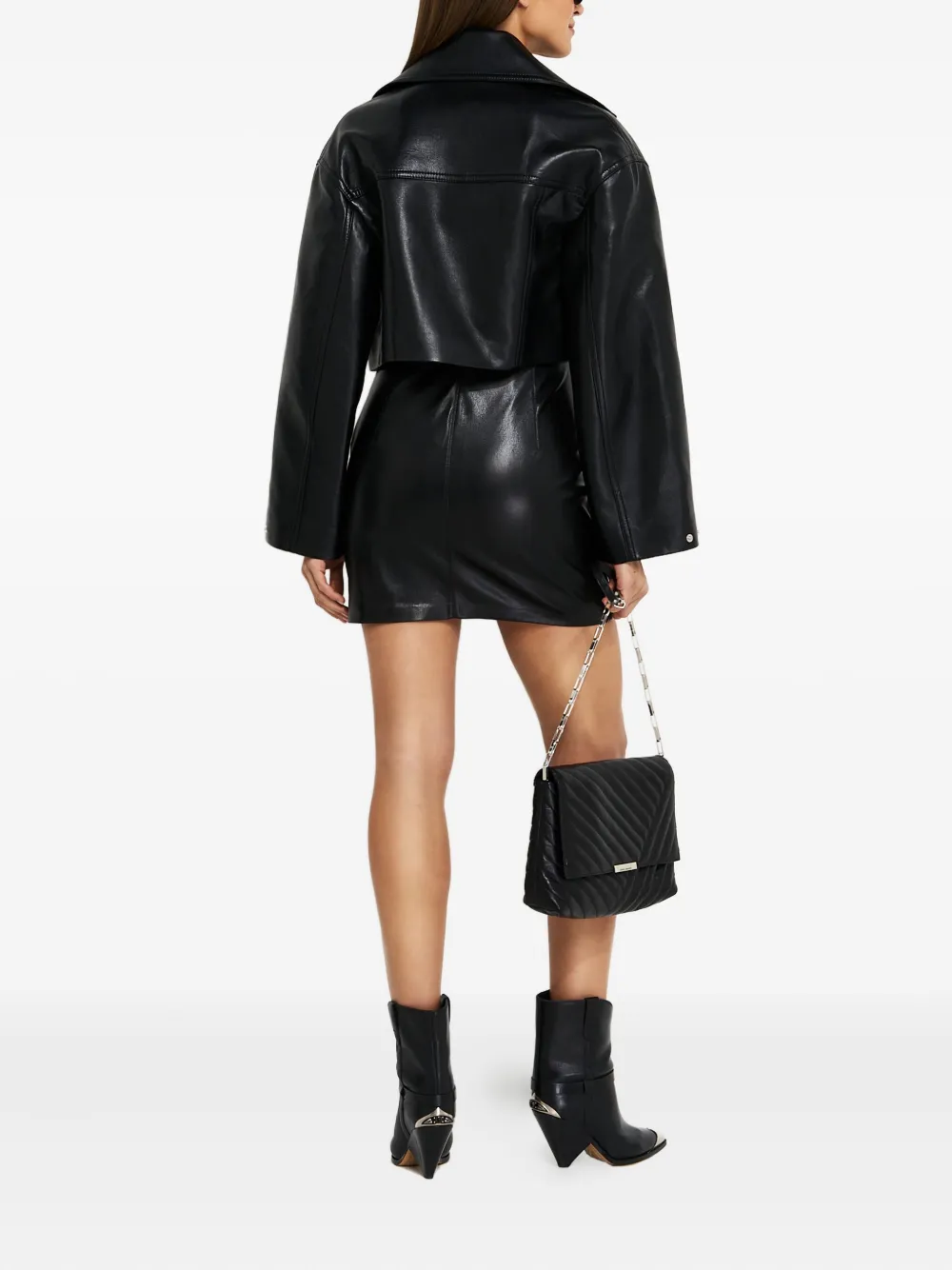 Nanushka Layan mouwloze mini-jurk met knoop Zwart