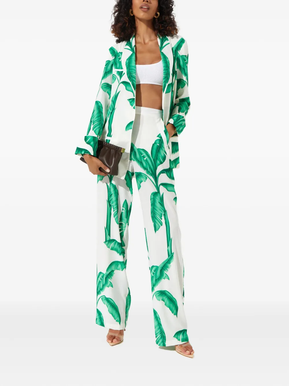 Mystique Leaf-print Jacket In Green