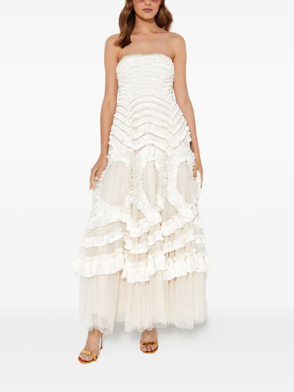 Needle & Thread Hyacinth ruffled gown - Wit