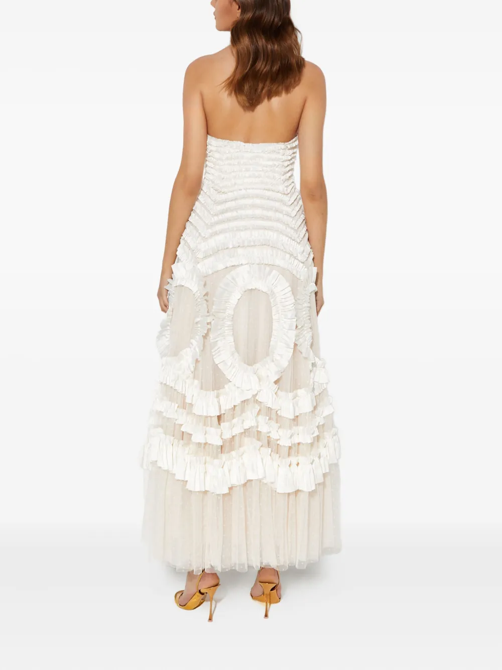 Needle & Thread Hyacinth Ruffled Gown In White