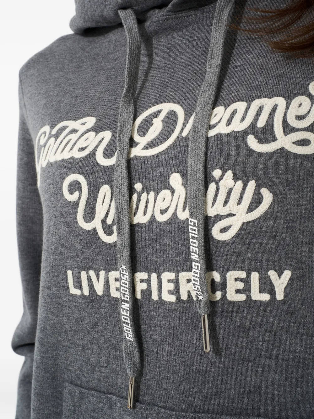 Golden Goose Hoodie met geborduurd logo Grijs