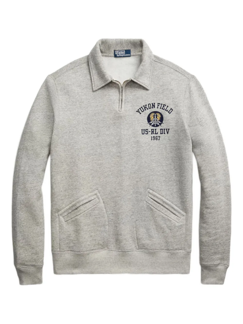 Polo Ralph Lauren ジップカラーポロシャツ - グレー Polo Ralph Lauren ジップカラーポロシャツ - グレー