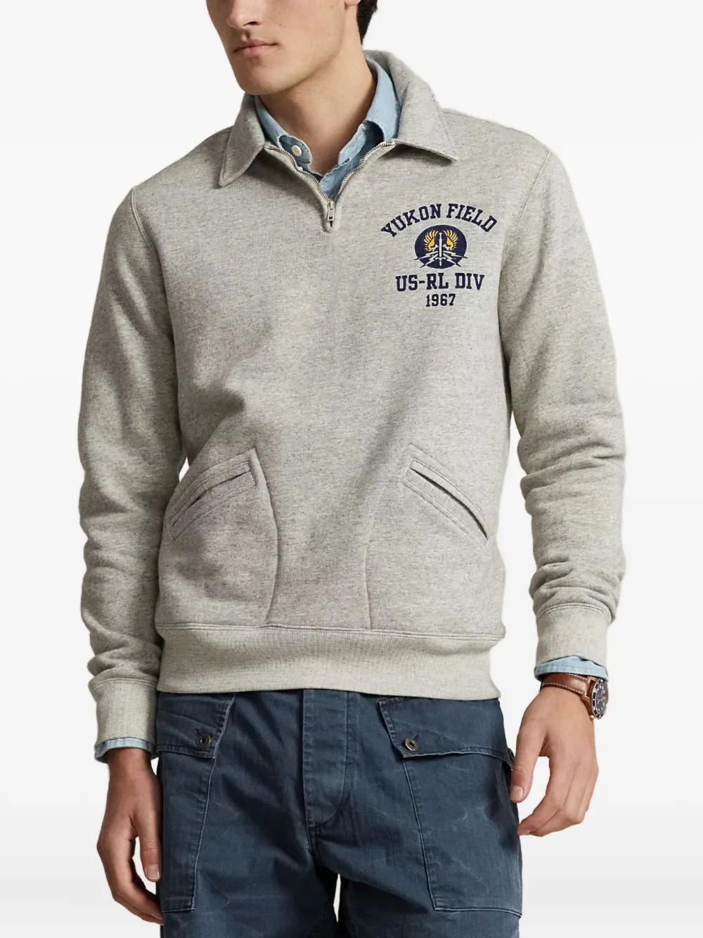 Polo Ralph Lauren Poloshirt met ritskraag Grijs