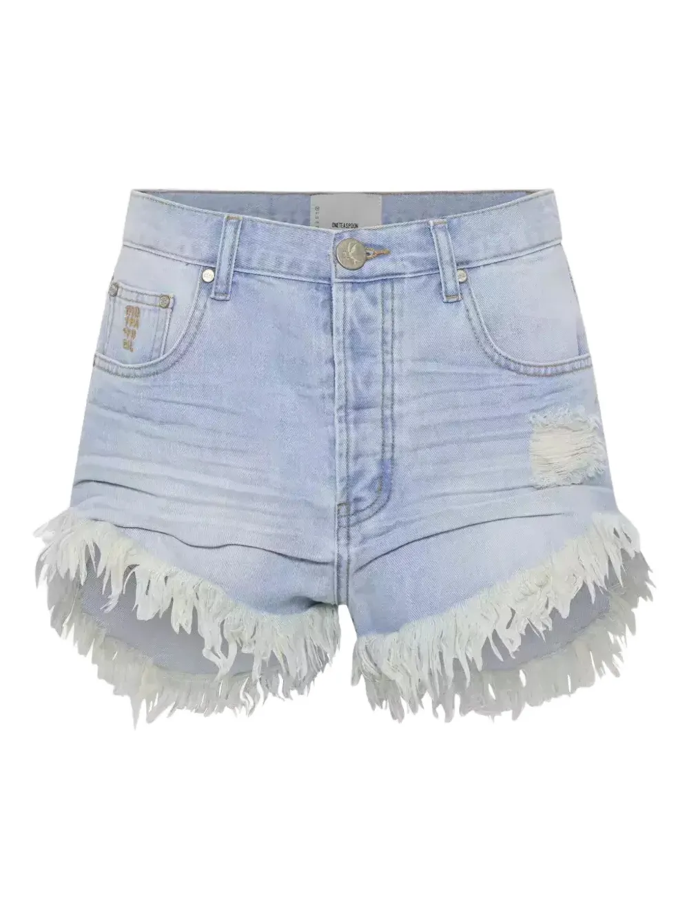One Teaspoon frayed denim shorts - Blu