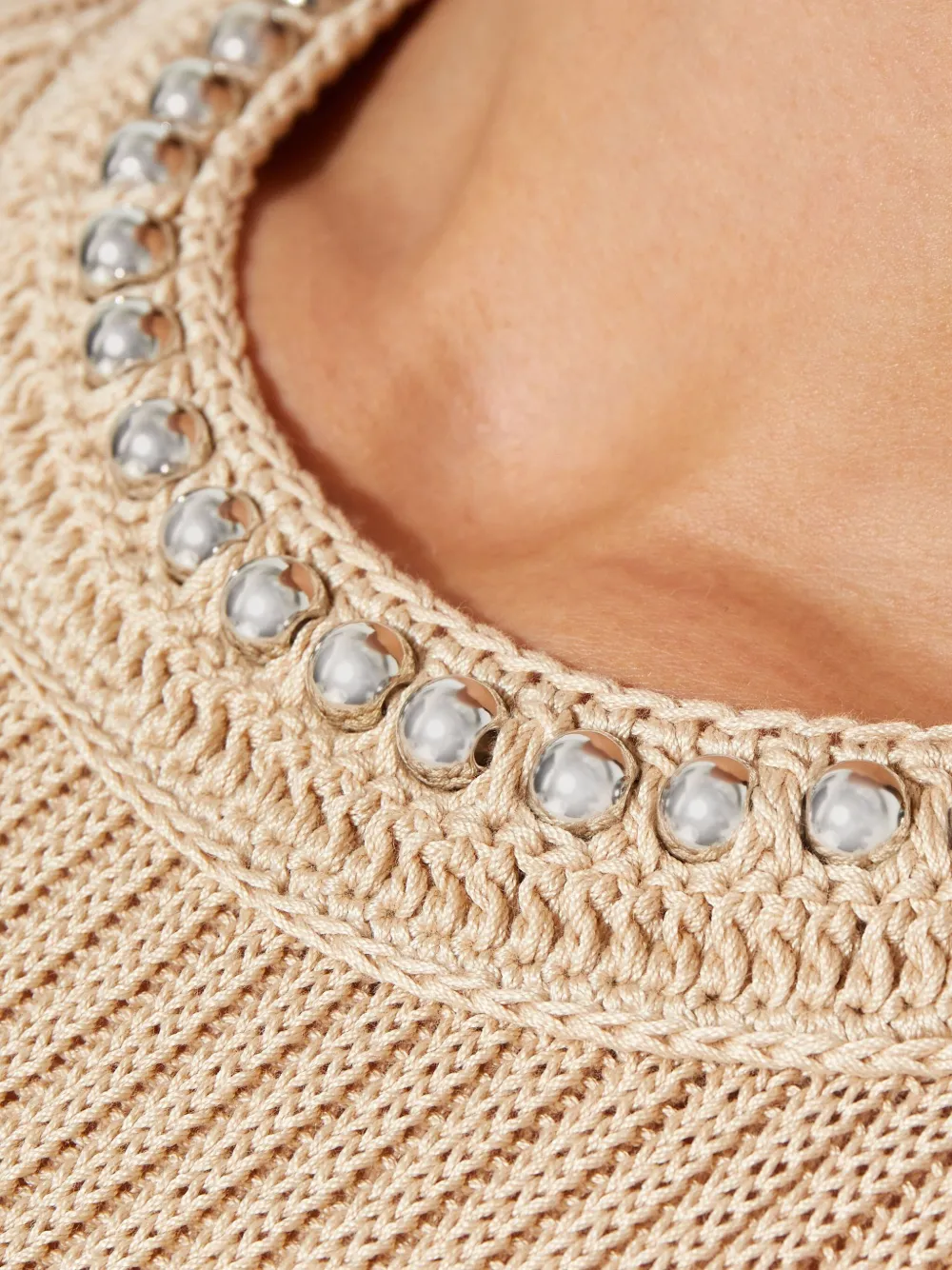 Rabanne Mini-jurk met lange mouwen Beige