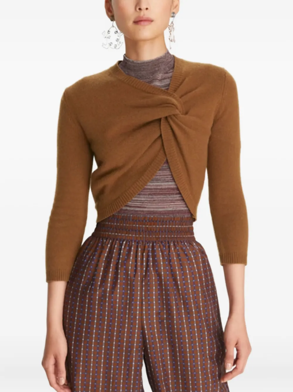Tory Burch Twisted Sweater In Brown