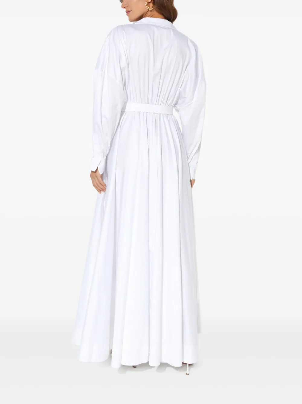 Norma Kamali Maxi-blousejurk met ceintuur Wit