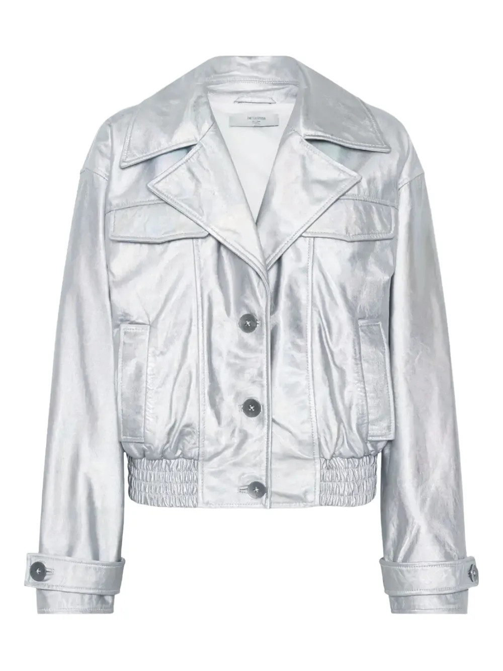 One Teaspoon button leather jacket | Silver | Image 1