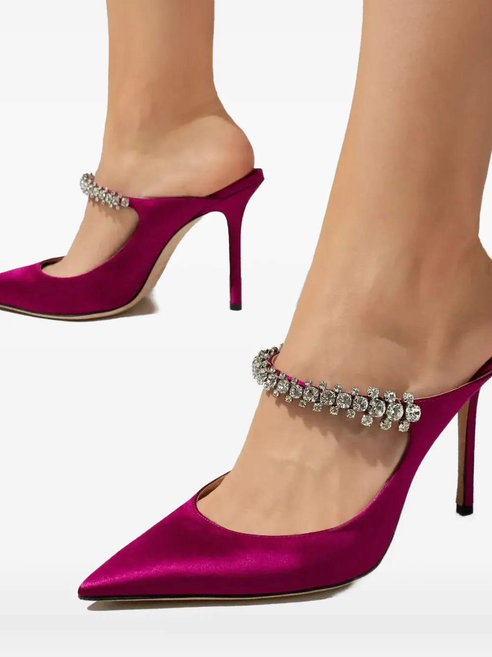 Jimmy Choo 100mm Crystal-embellished Pointed Mules In Pink